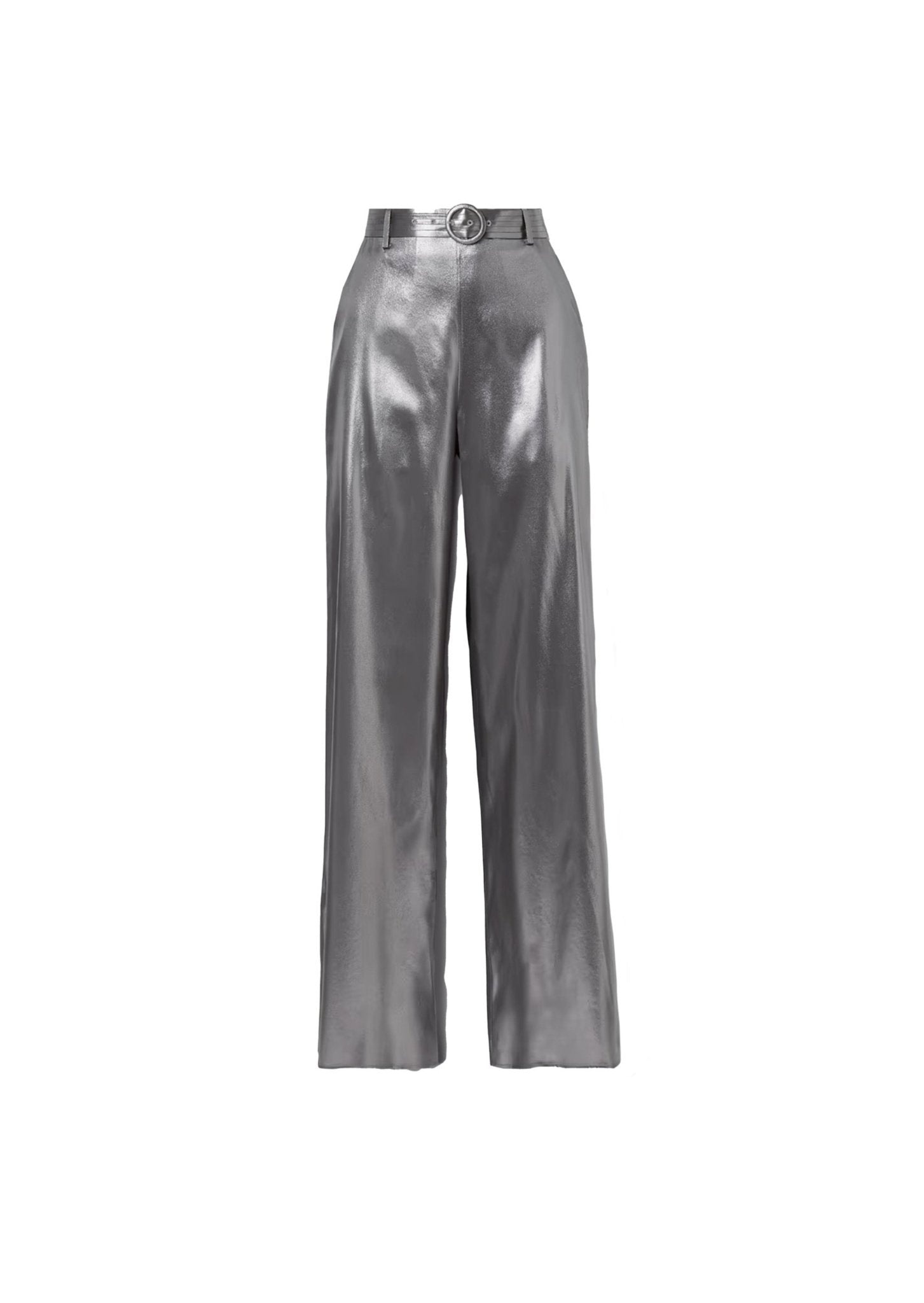 Metallic Silk Belted Pant - 1