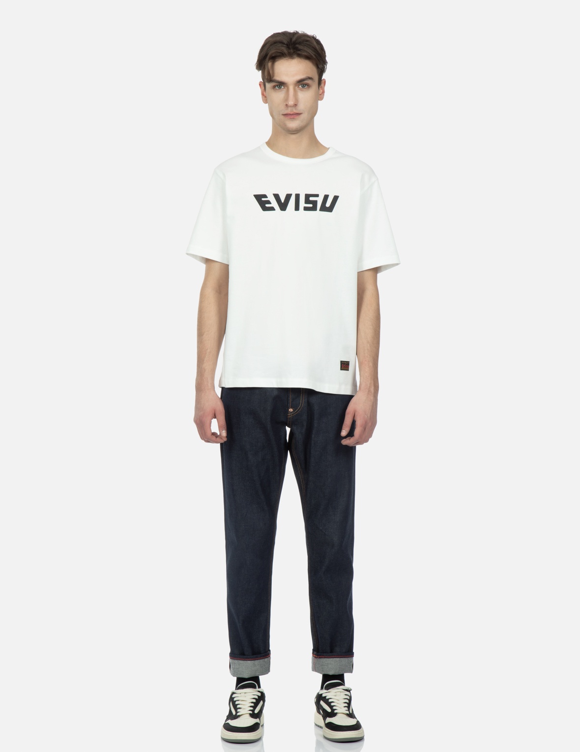 “KOI PLAYING IN WAVES” PATTERN SEAGULL AND KAMON EMBROIDERY CROPPED CARROT FIT JEANS #2017 - 6