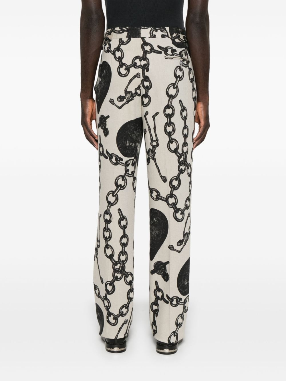 Heart Chain-print trousers - 4