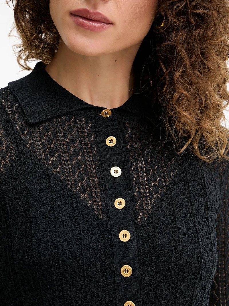 patterned-knit polo top 4