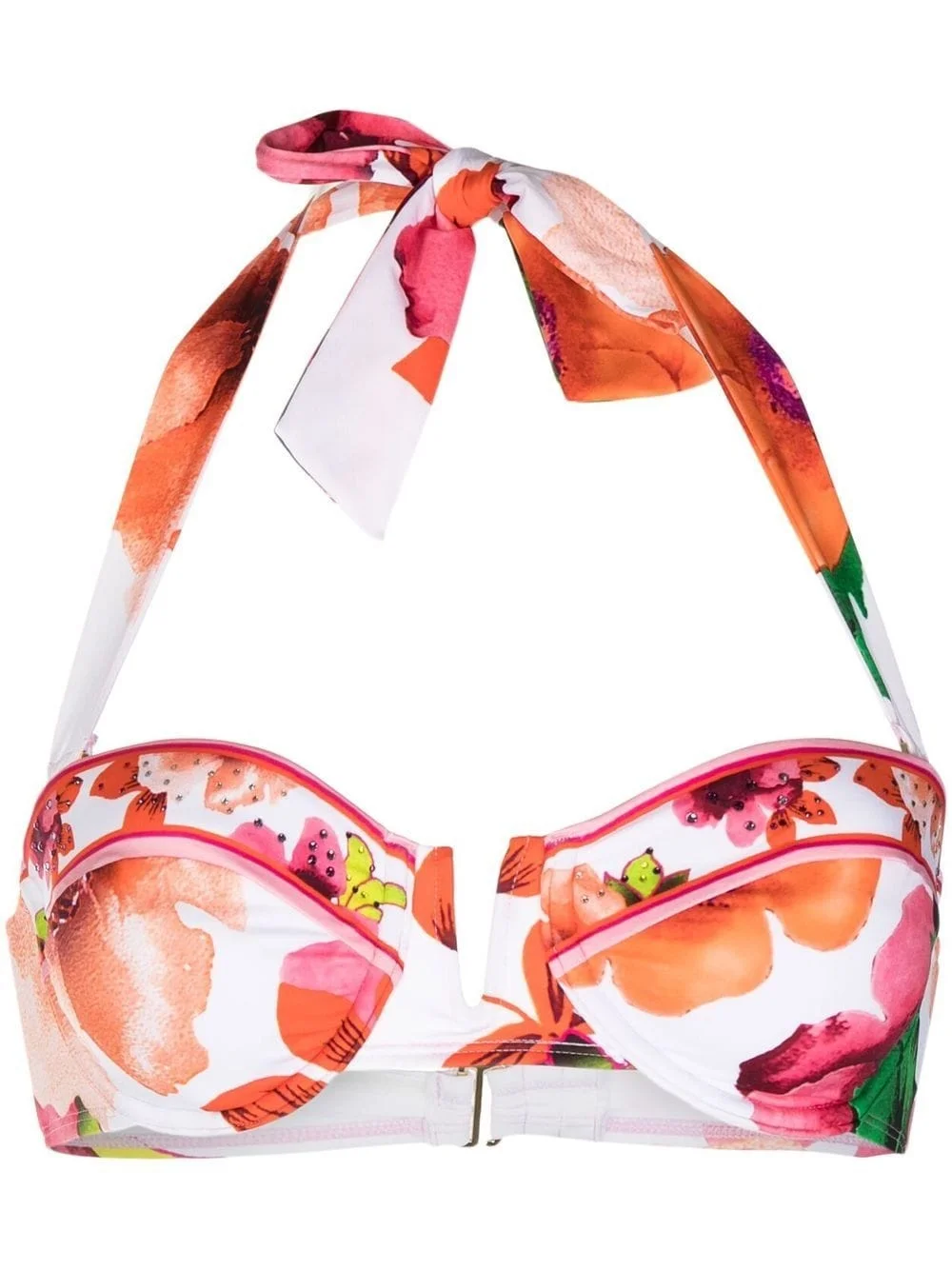 floral-print bikini top - 1