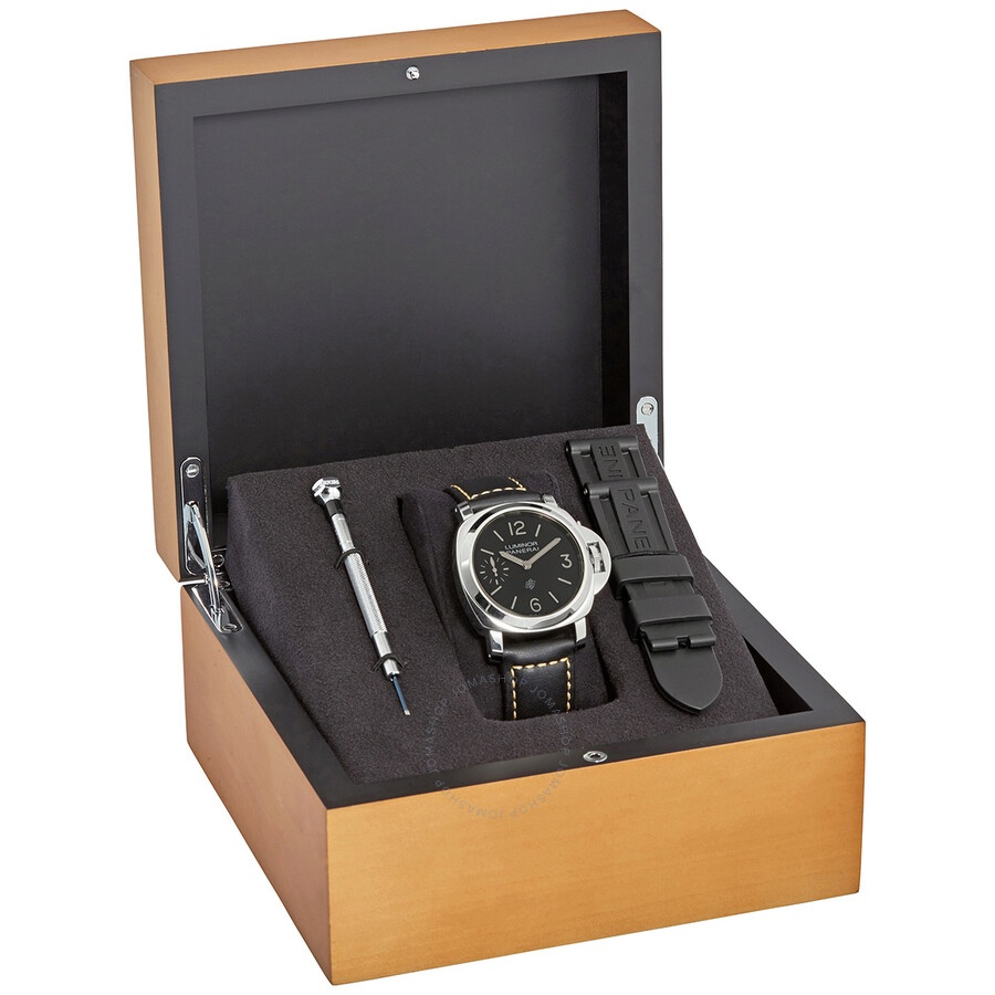 Panerai Luminor Logo Hand Wind Black Dial Men's Watch PAM01084 - 5