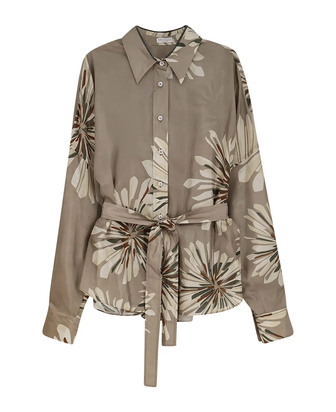 Silk Shirt With Belt - 1