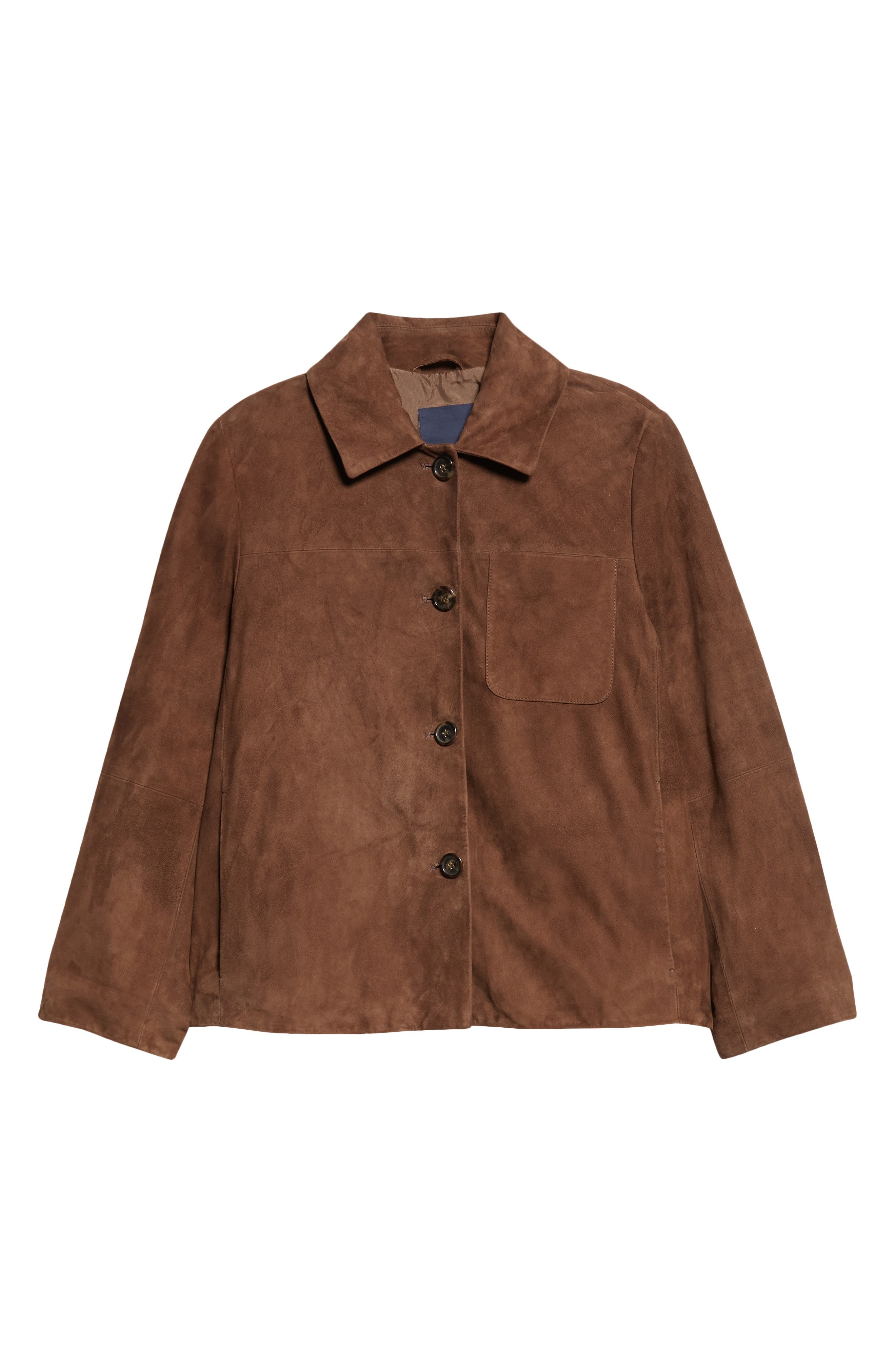 Max Mara Cloe Suede Shirt Jacket in Dark Brown at Nordstrom - 7