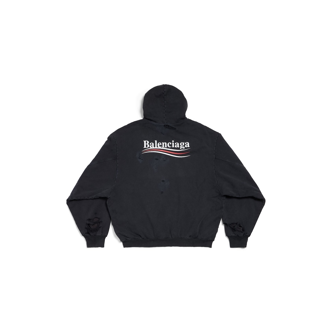 Men's Political Campaign Layered Hoodie in Black - 7