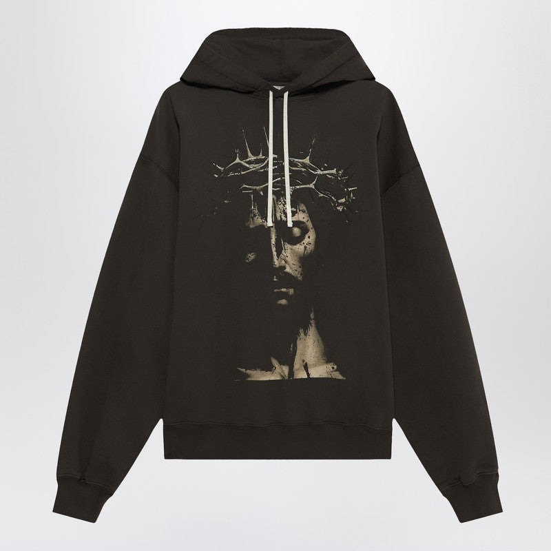 1989 STUDIO - 1989 STUDIO Hoodie Jesus dark brown - 1