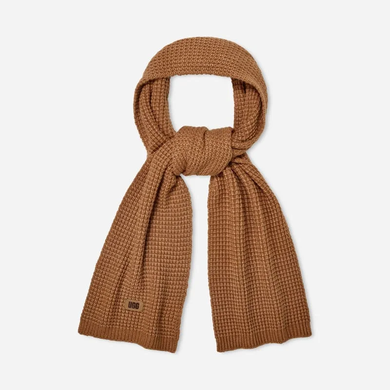® Men's Waffle Scarf Acrylic Blend in Chestnut - 1