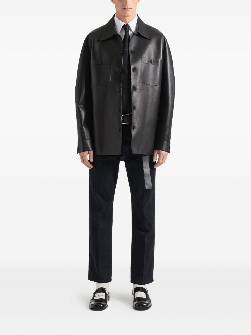 LEATHER SHIRT JACKET - 3
