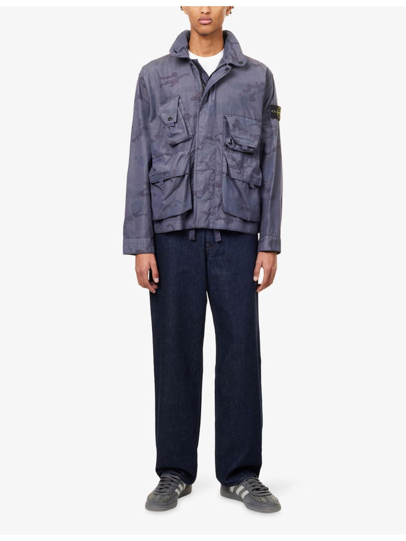 Stone Island Camo Compass-Badge Ripstop Field Cotton-Blend Jacket outlook