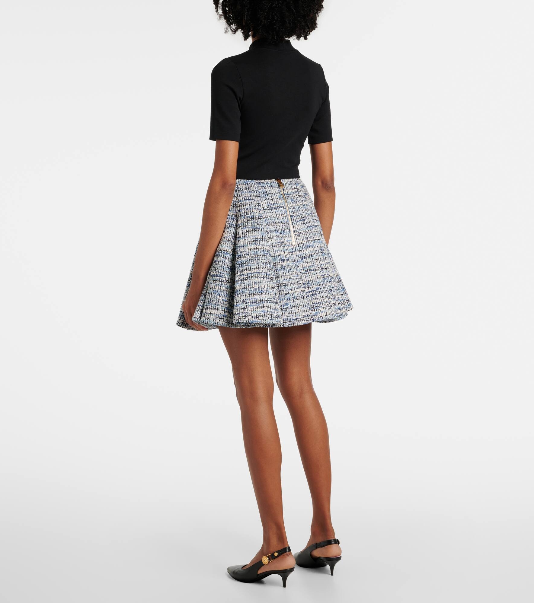 Space-dyed cotton-blend miniskirt - 3
