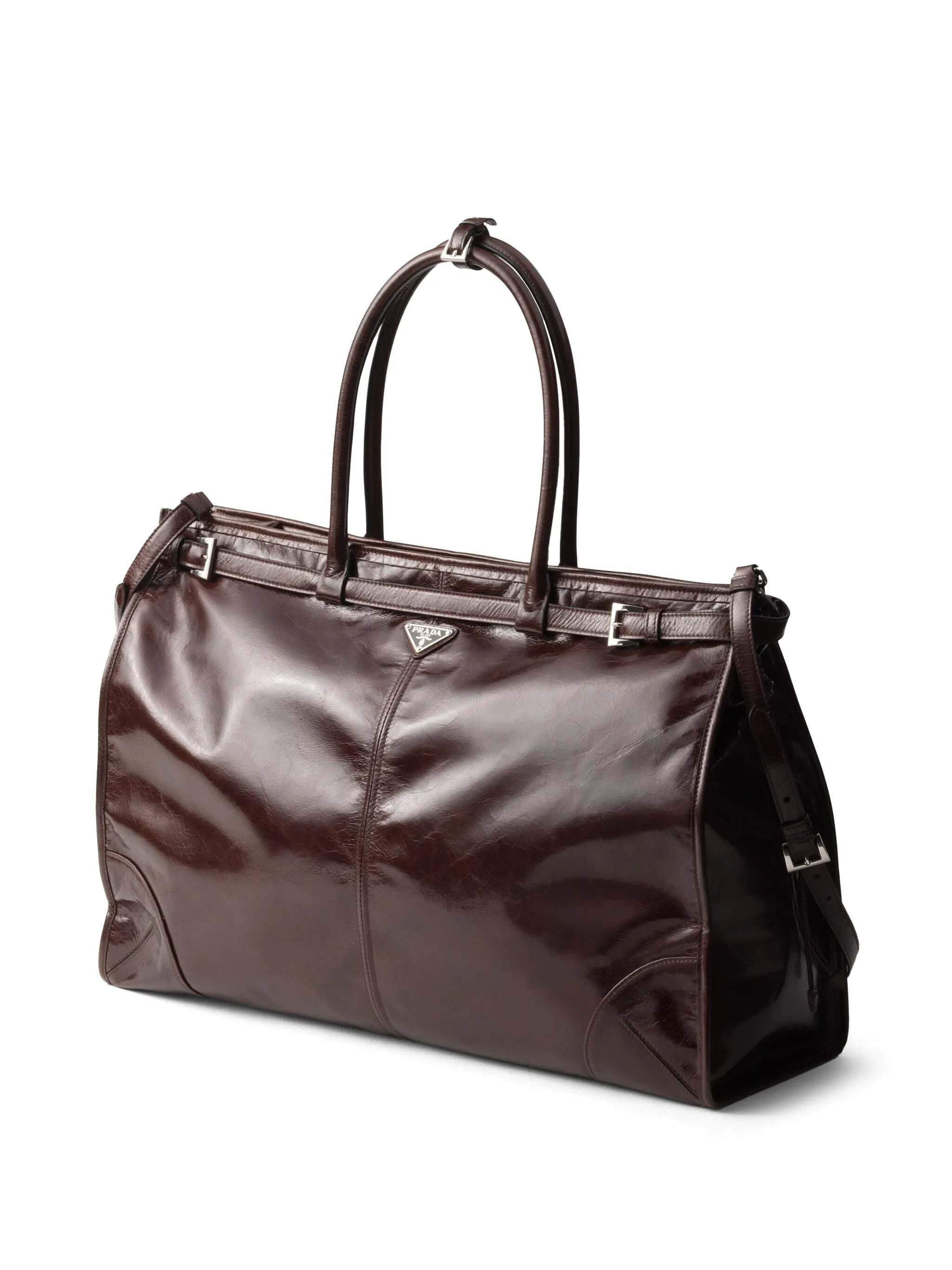 Prada Triangle-logo Leather Tote Bag - 2