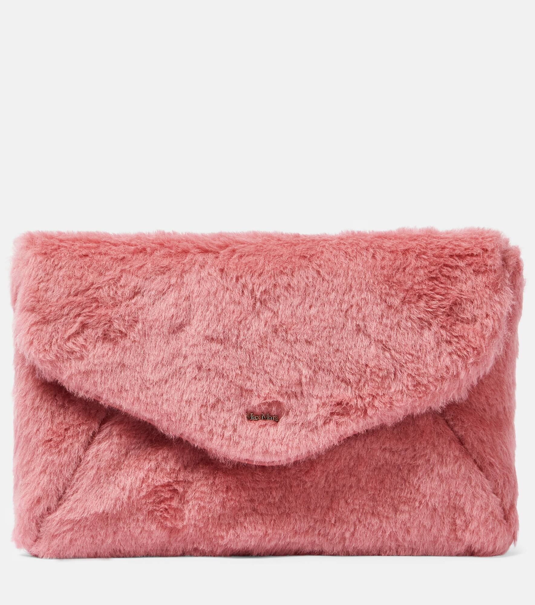 Alpaca, wool, and silk teddy clutch - 1