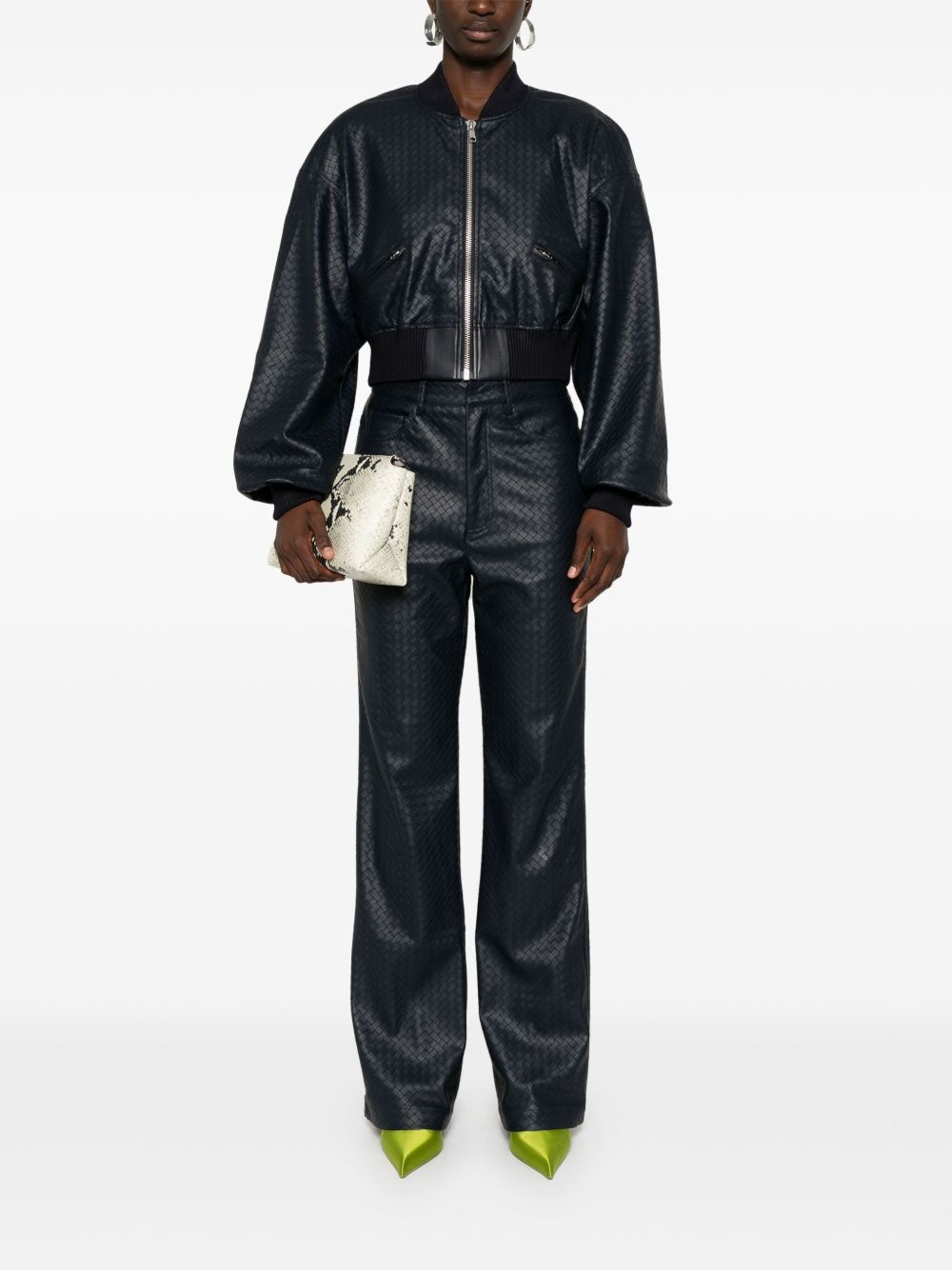 braided straight-leg trousers - 2