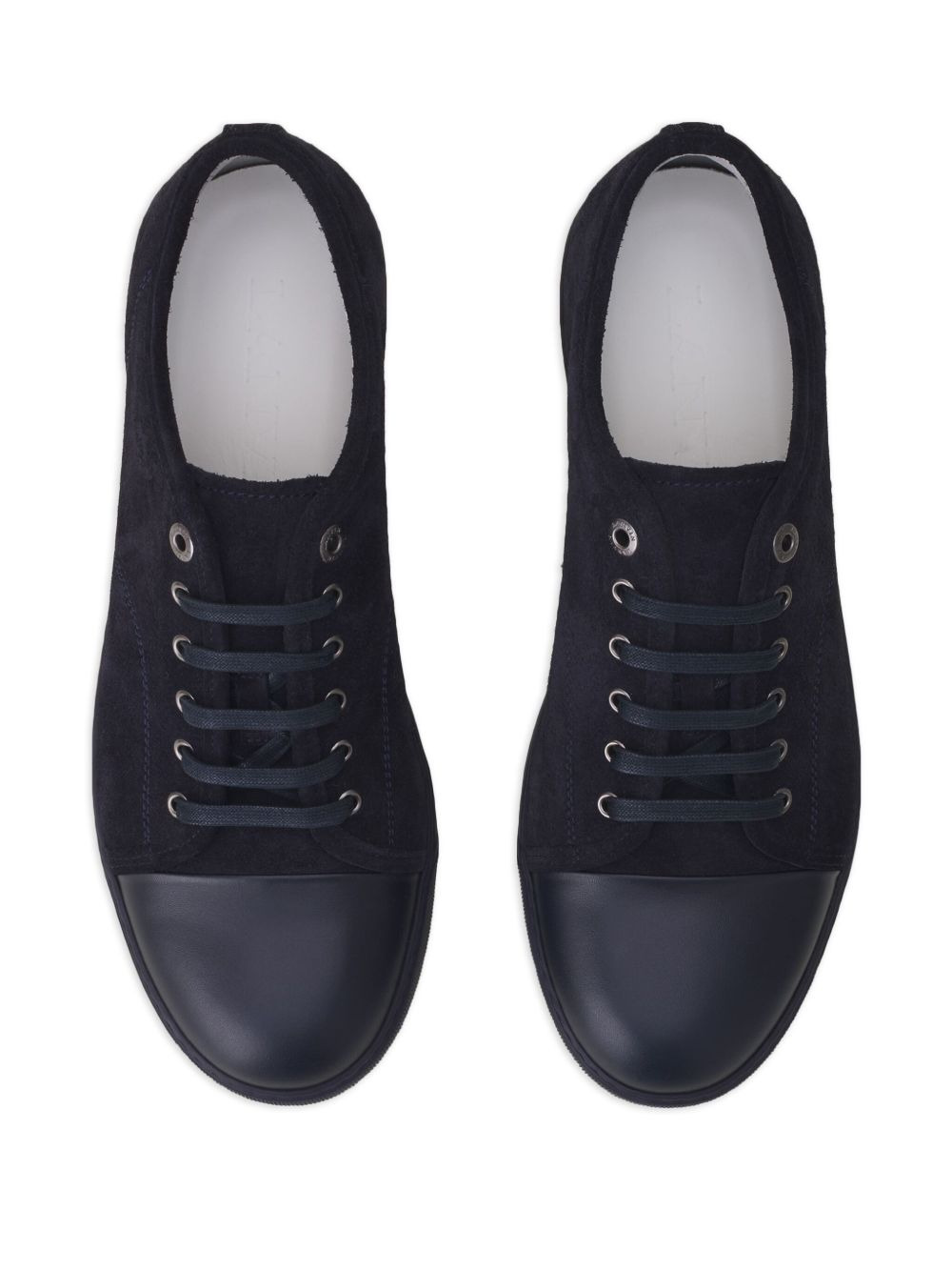 suede leather cap-toe sneakers - 4