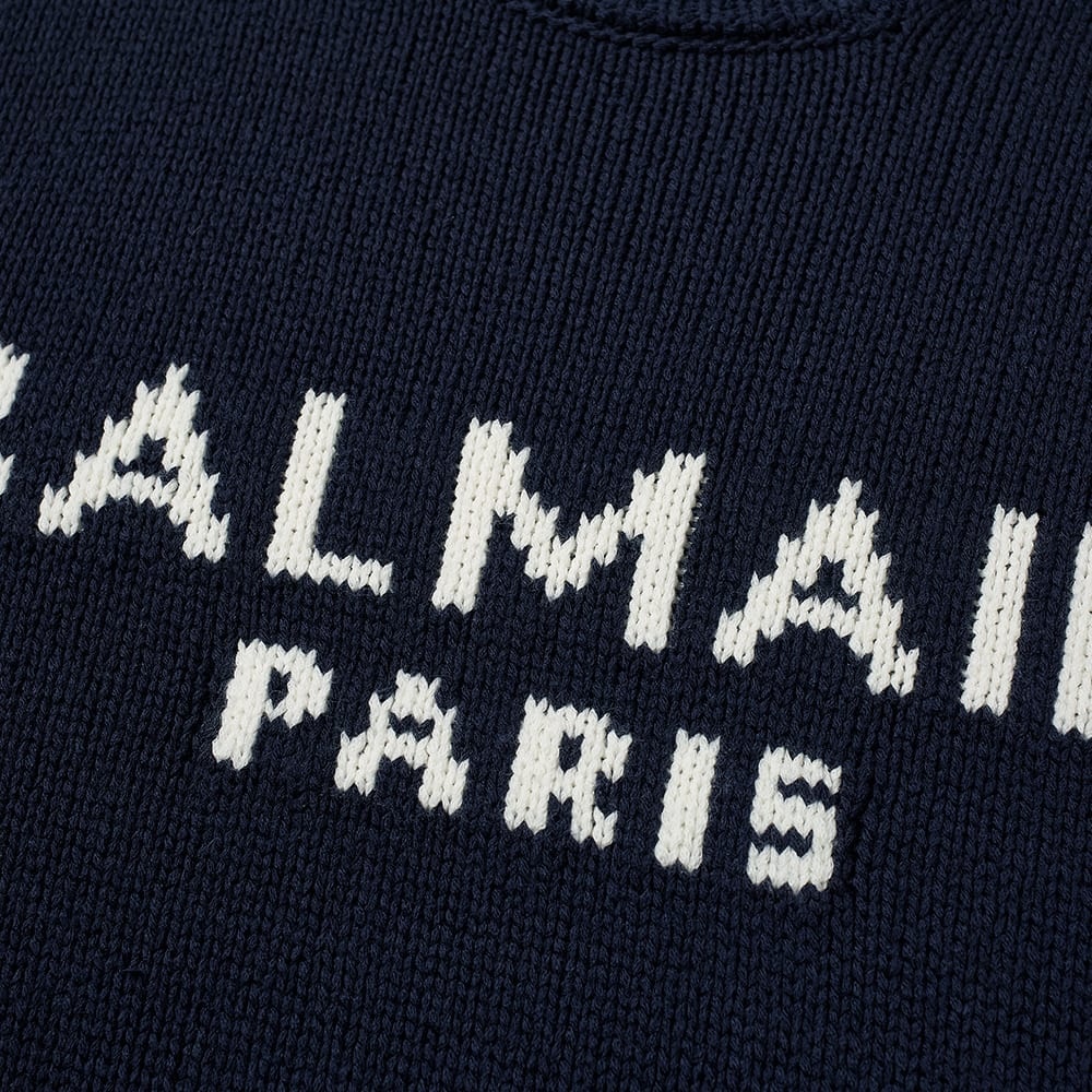 Balmain Merino Logo Knit Crew - 2