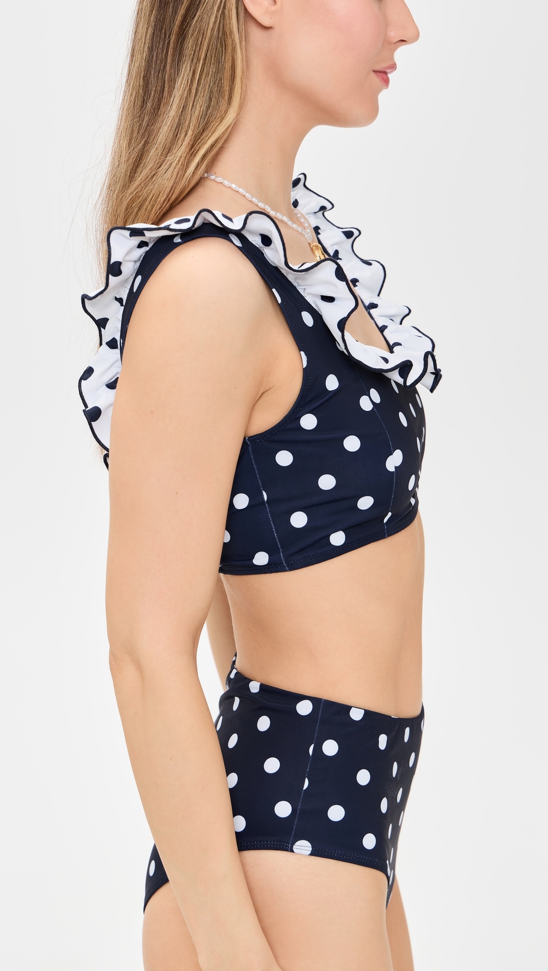 Paulina Polka Dot Ruffle Bikini Top - 3