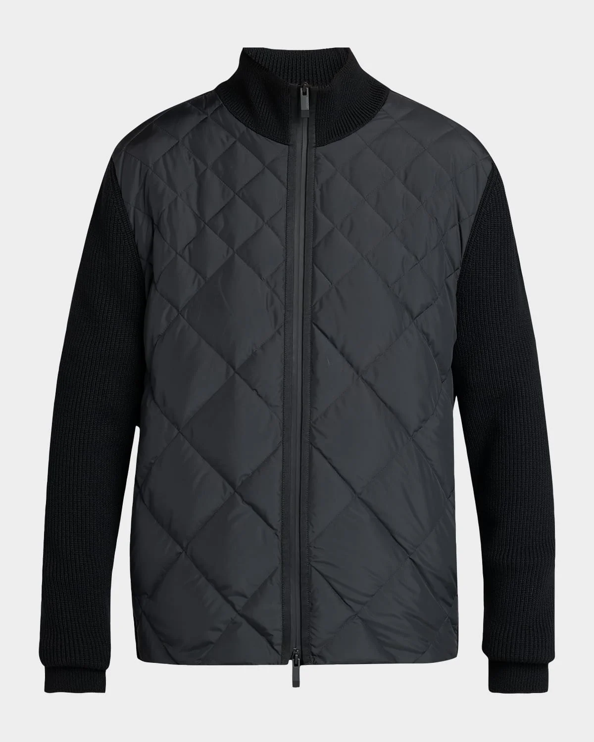 Men's Quilted Knit Hybrid Full-Zip Cardigan - 1