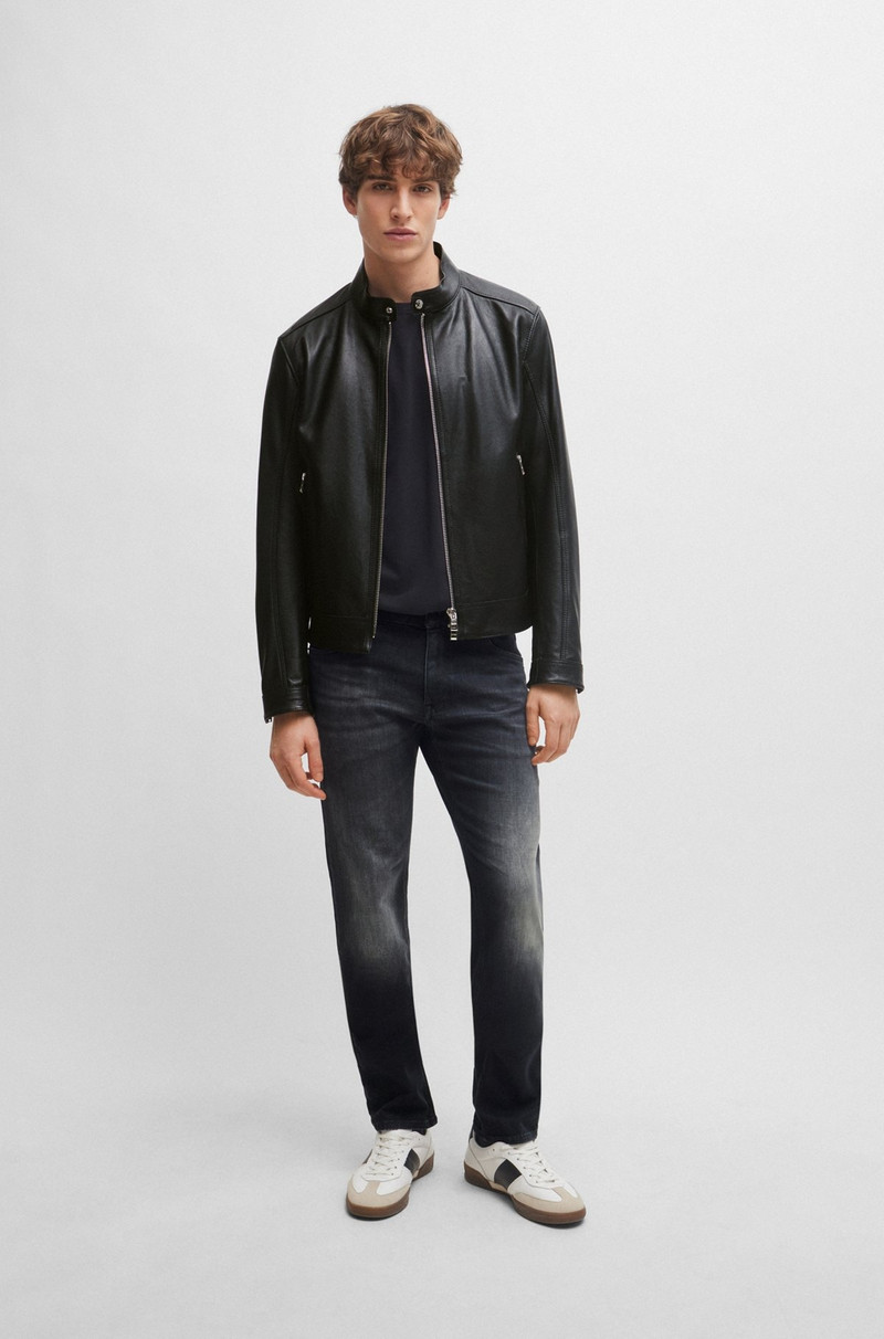 BOSS REGULAR-FIT JEANS IN BLACK ITALIAN CASHMERE-TOUCH DENIM outlook