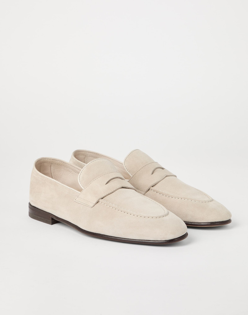 Suede soft penny loafers 1