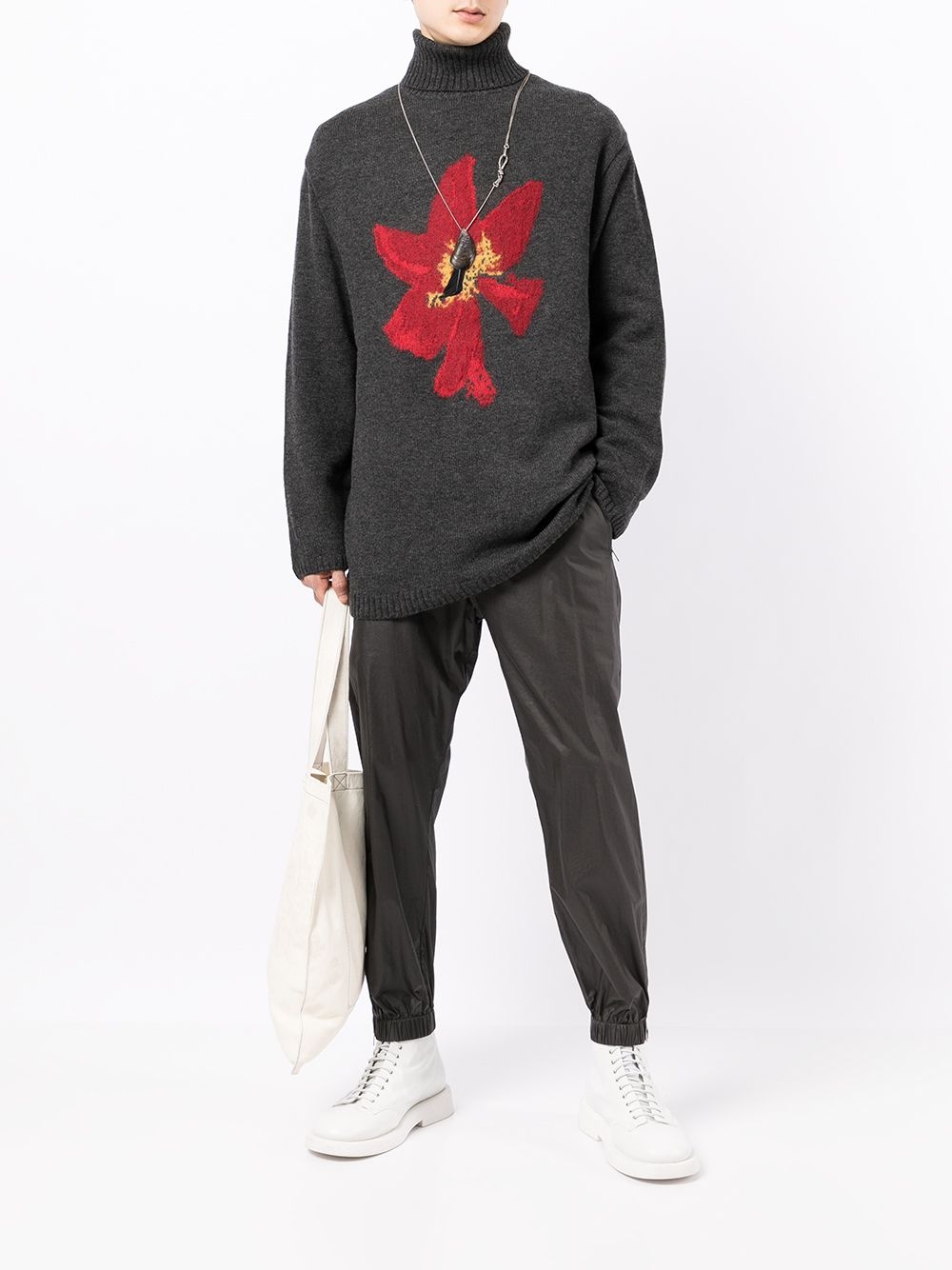 floral-intarsia knit jumper - 2