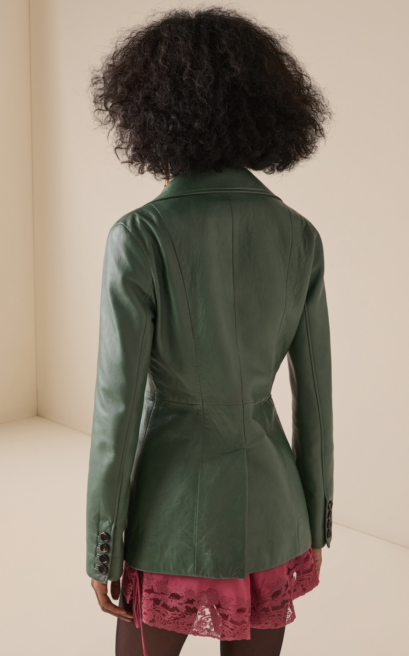 Leather Jacket green - 5
