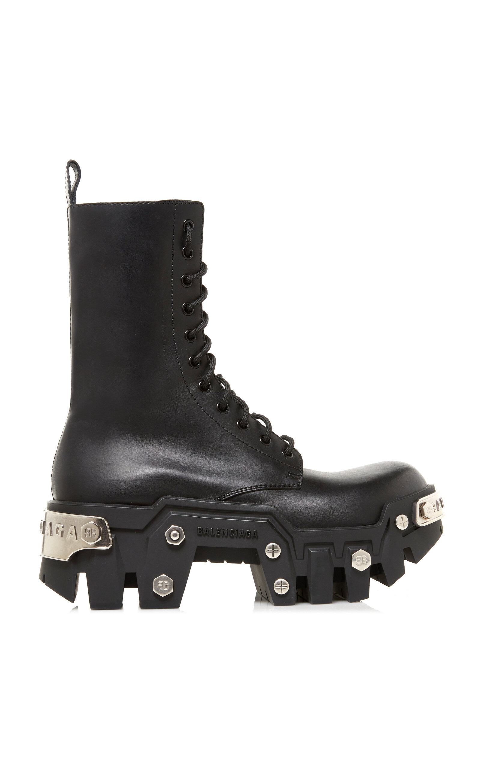 Bulldozer Platform Leather Combat Boots black - 1