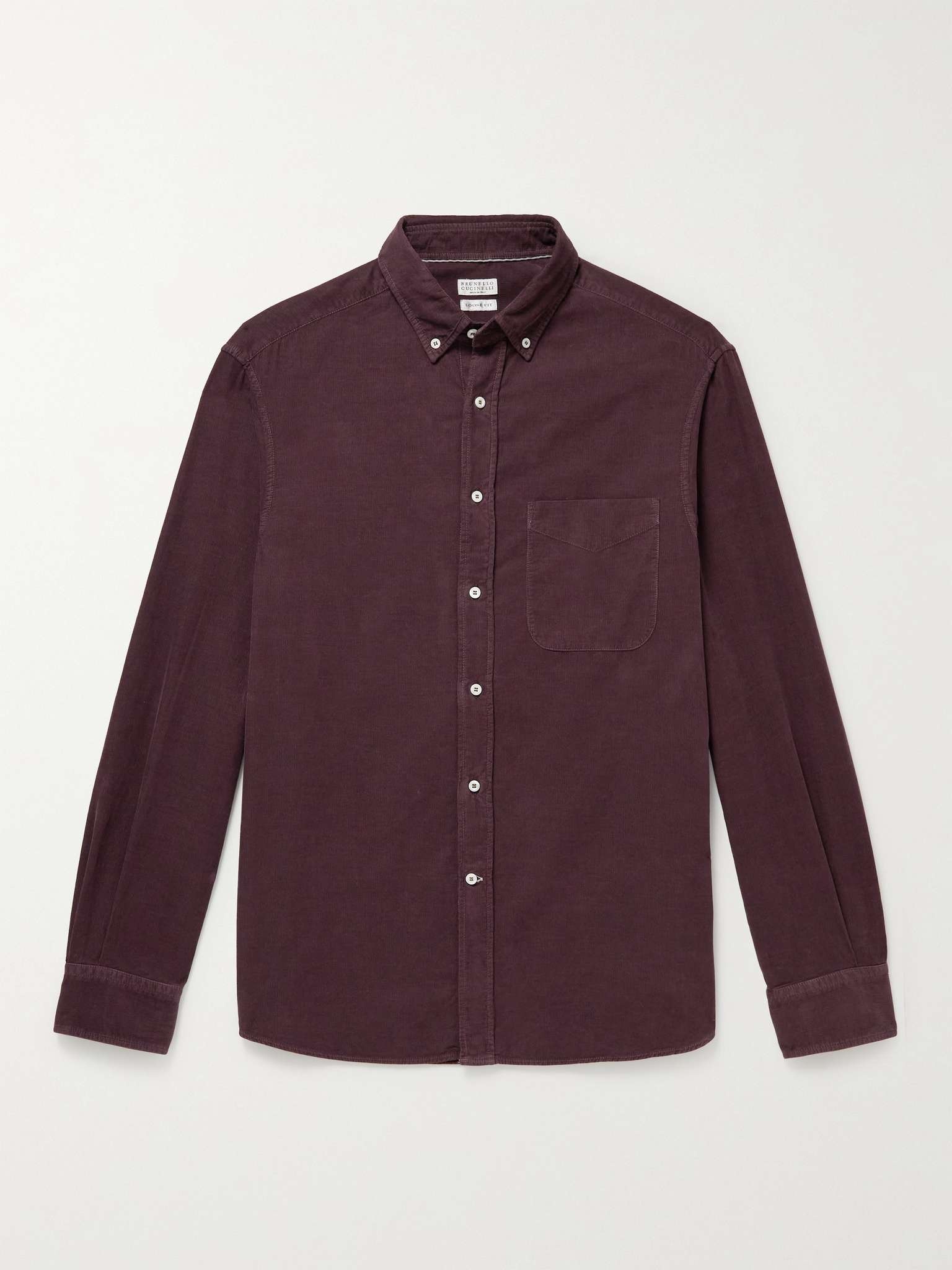 Button-Down Collar Cotton-Needlecord Shirt - 1