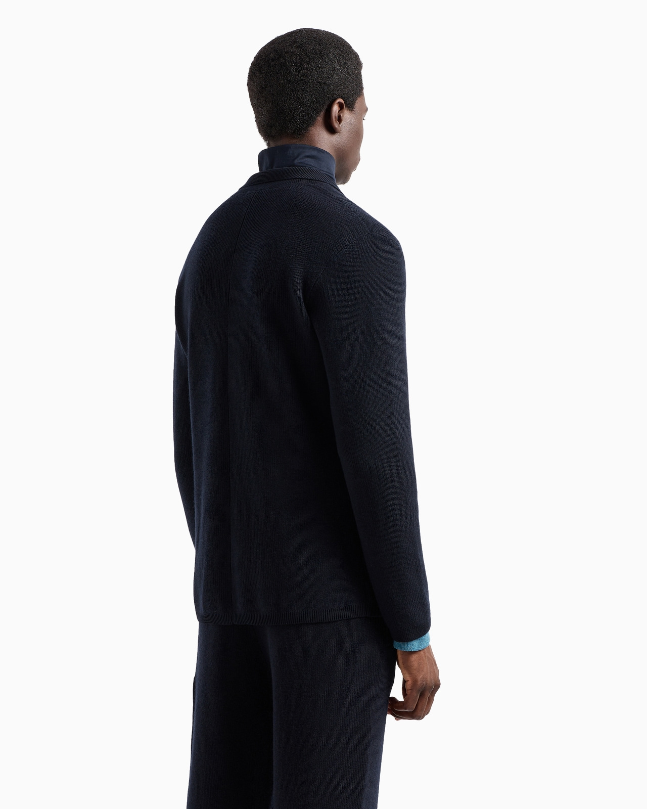 Virgin wool-blend knit double-breasted blazer - 3