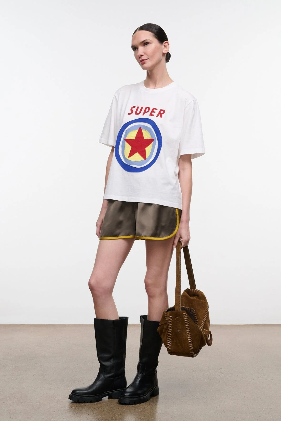 STAUD LIAM RELAXED TEE SUPER STAR - 1