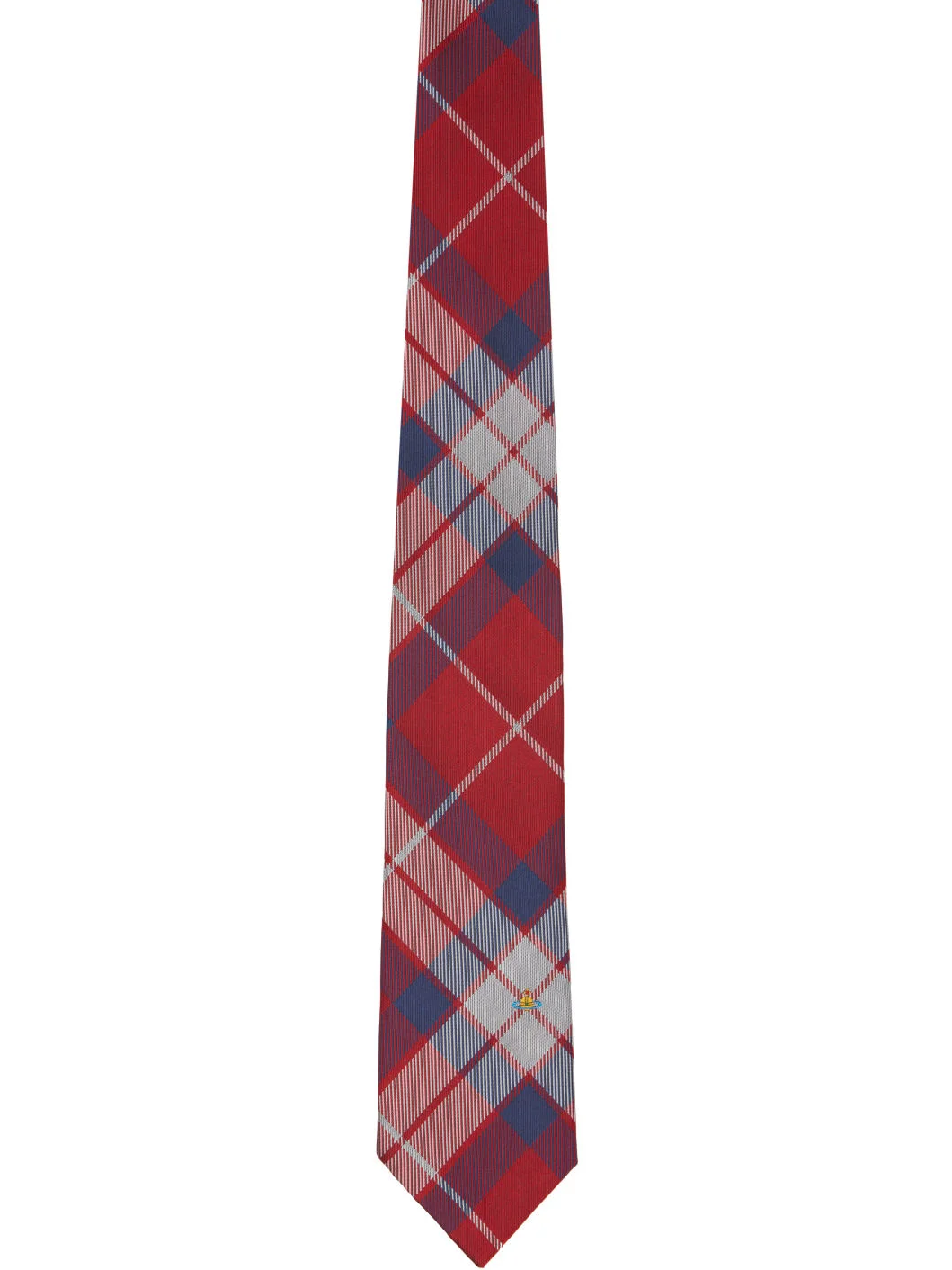 Red 8.5cm Check Tie - 1