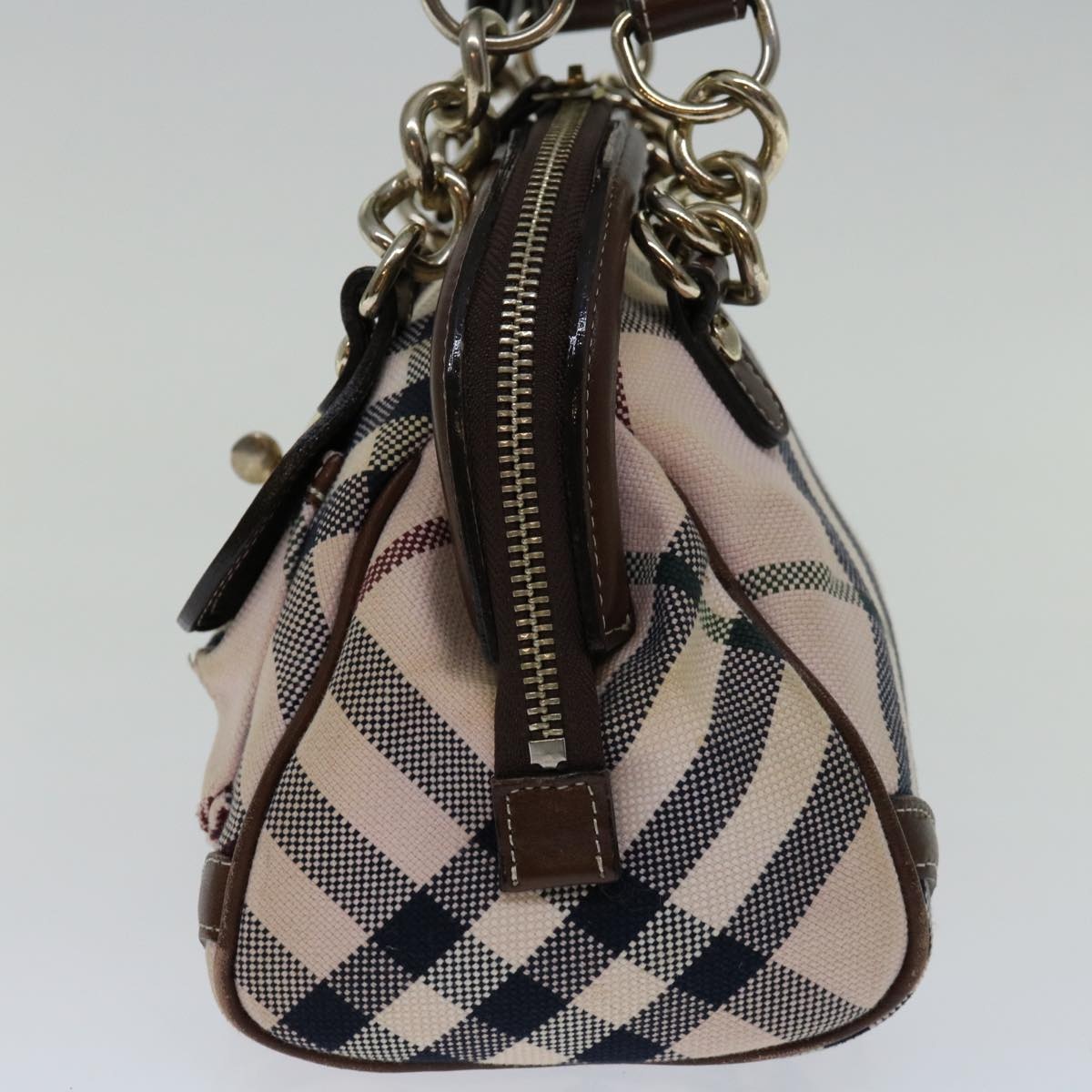 Burberry Nova Check Blue Label Hand Bag Canvas Beige - 5