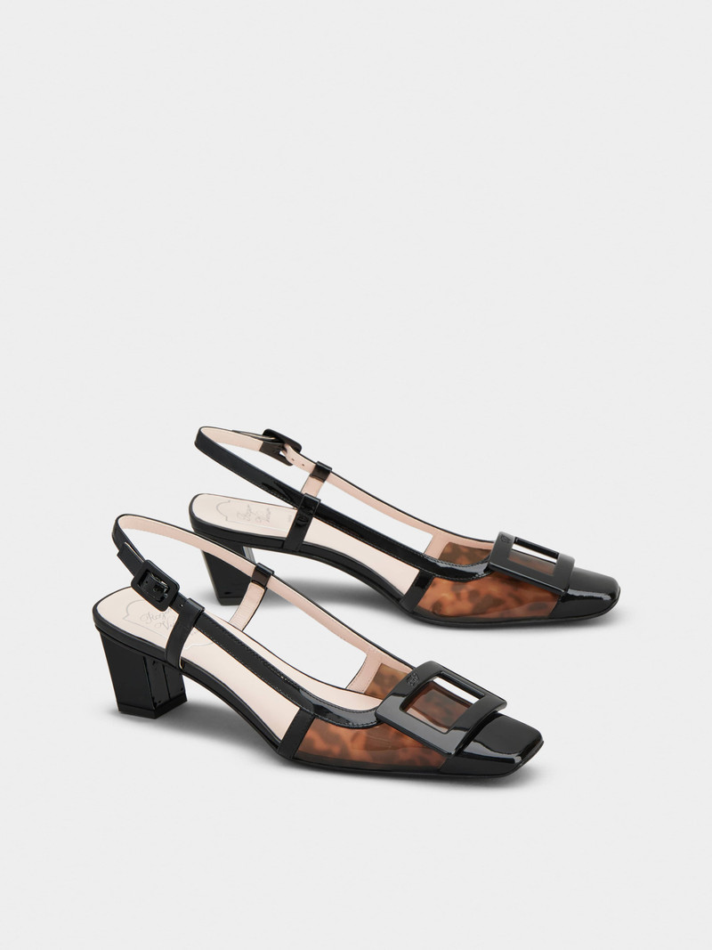 Belle Vivier Slingback Pumps in patent fabric 2