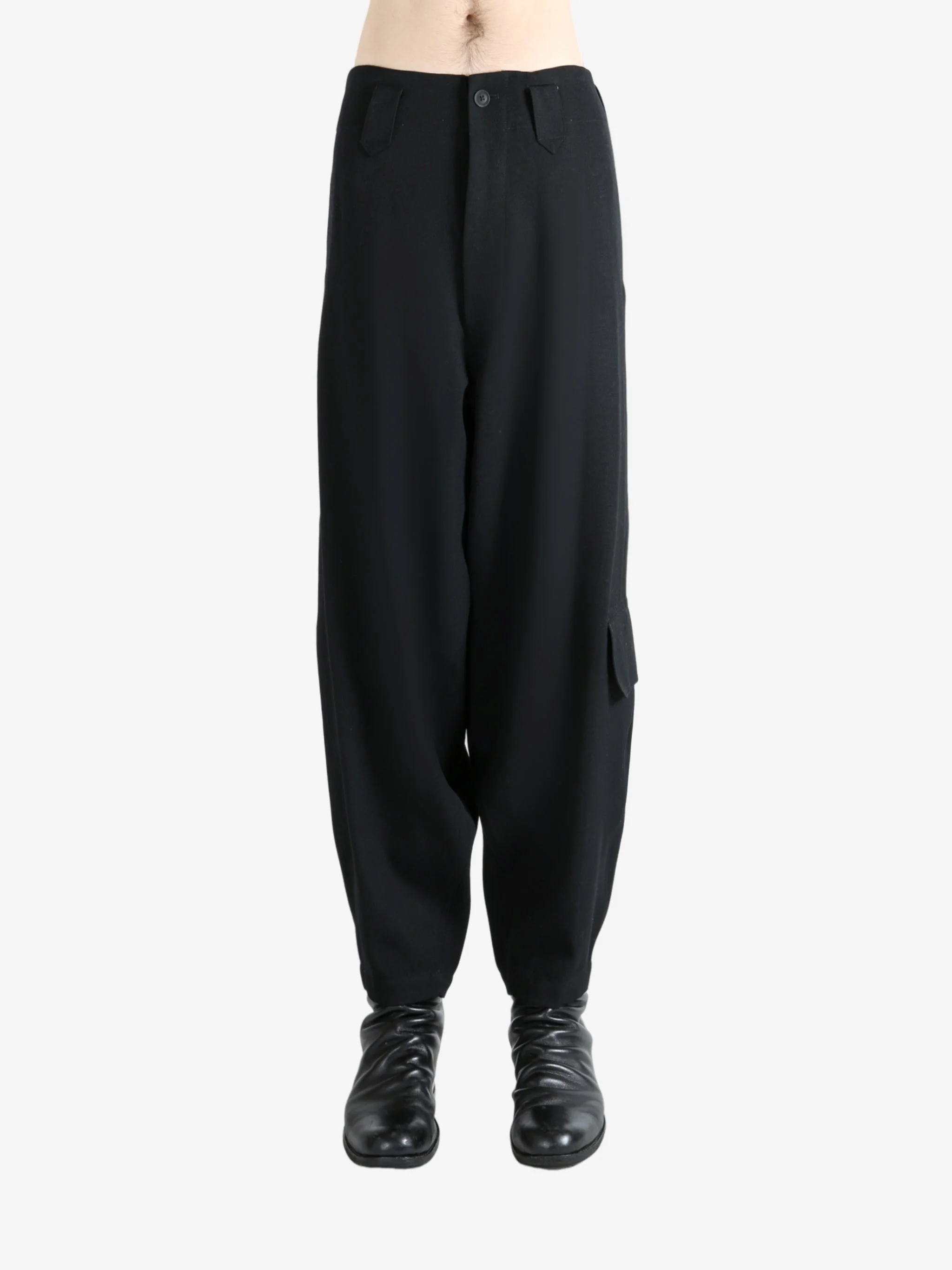 YOHJI YAMAMOTO POUR HOMME - Men Left Side Pkt Gab P Pants - 1