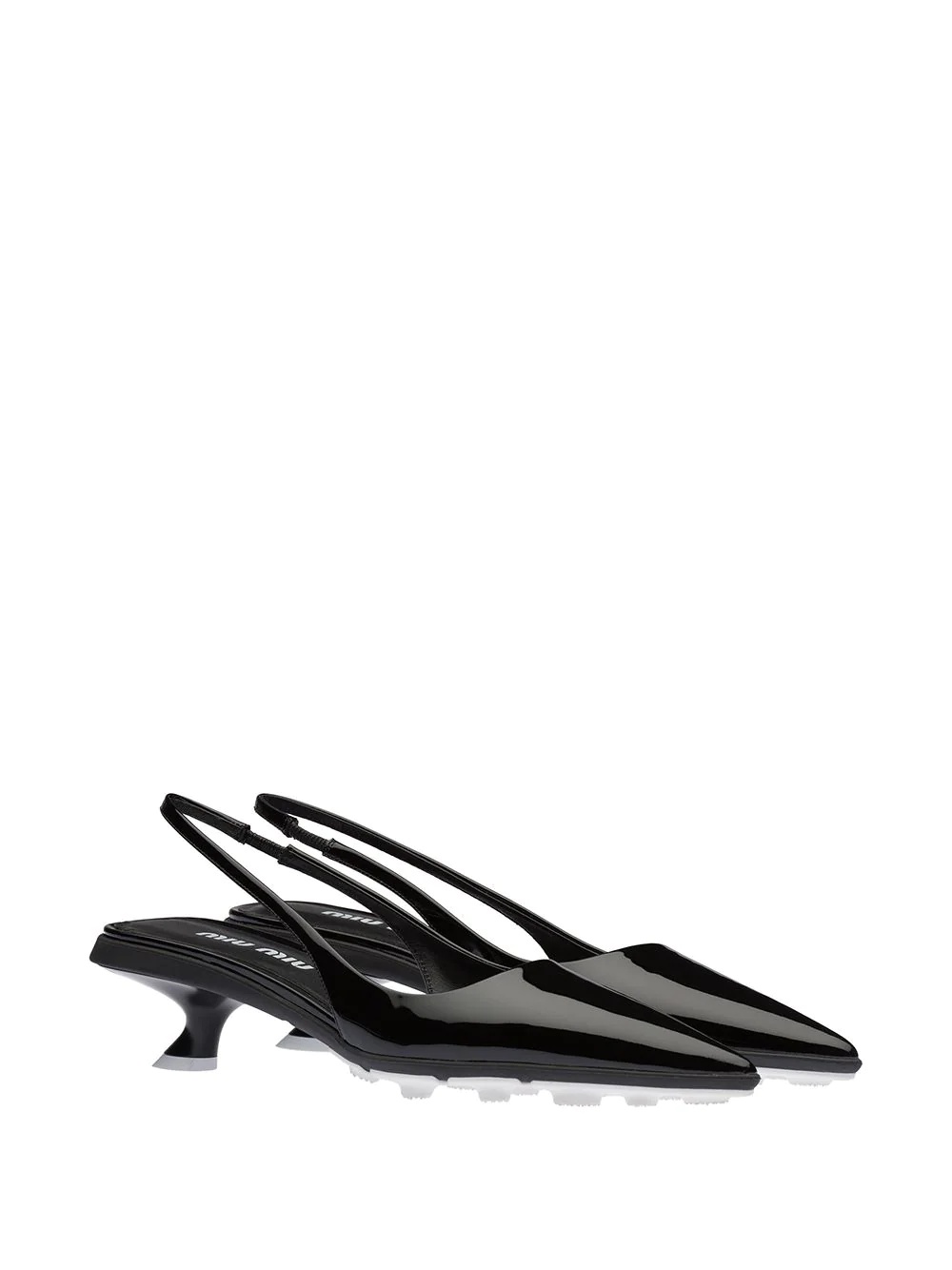 patent-leather slingback pumps - 2