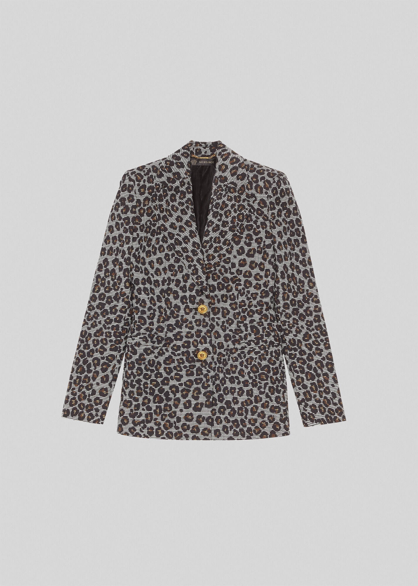 Animalier Houndstooth Wool Blazer - 1