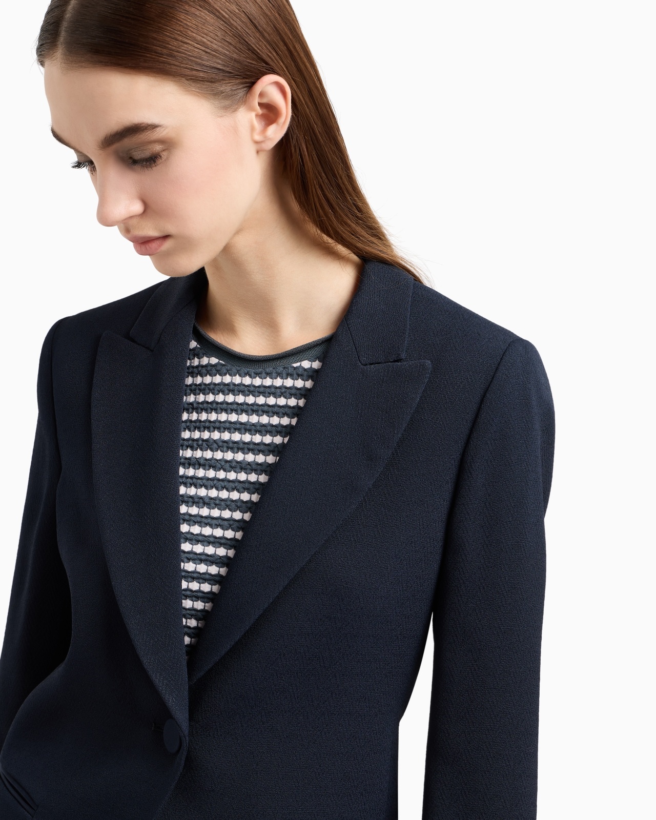 ICON CHEVRON ACETATE-BLEND SINGLE-BREASTED BLAZER - 5