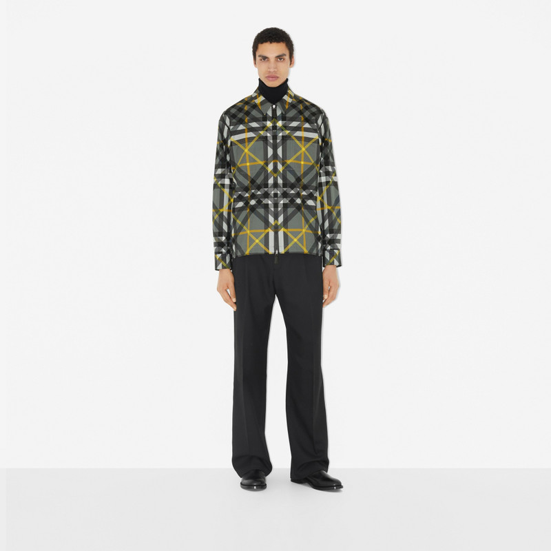 Burberry Layered Check Cotton Harrington Jacket outlook