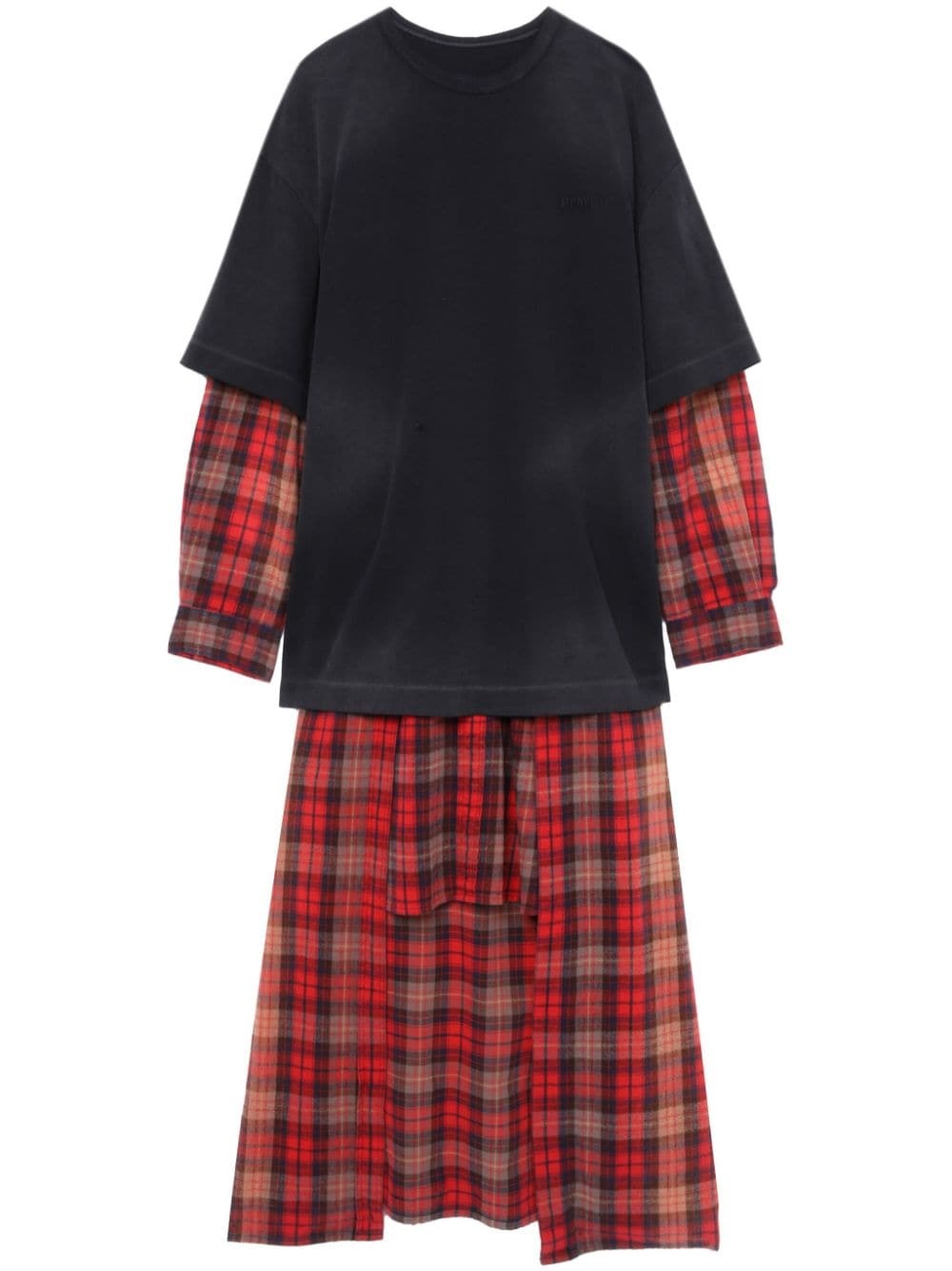 layered midi dress - 1