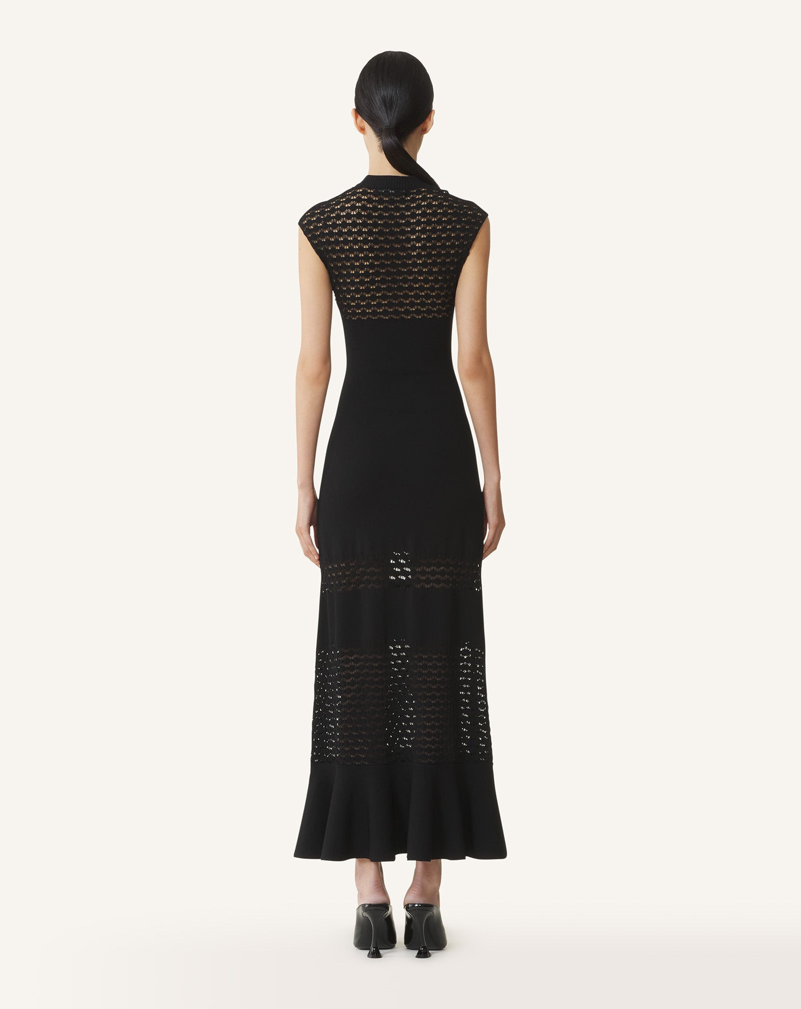LACE DETAIL VISCOSE DRESS - 4