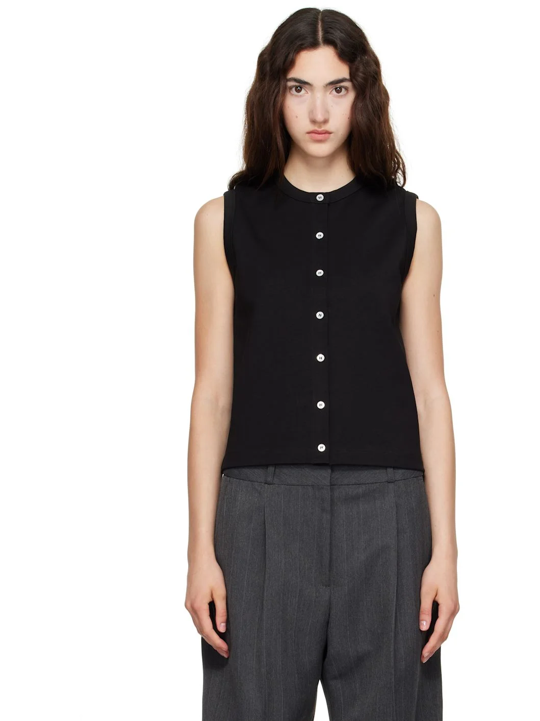 Black Poppy Sleeveless Cardigan - 1