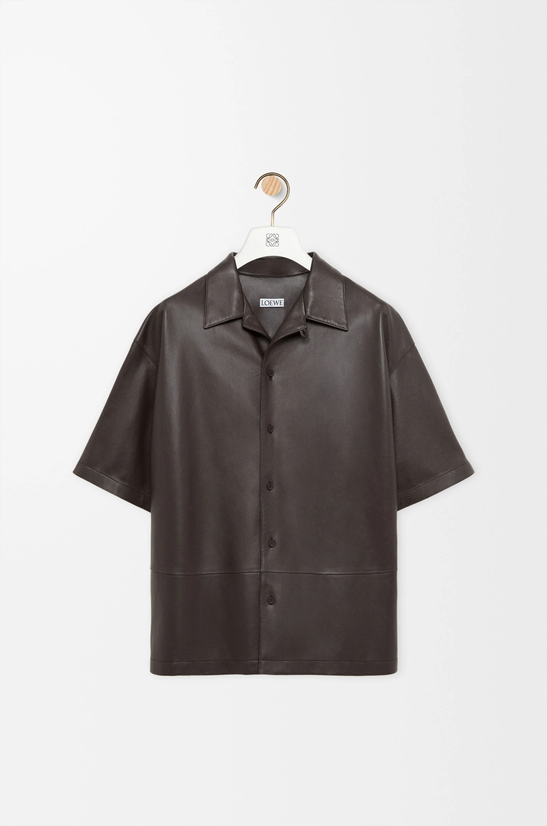 Short sleeve shirt in nappa lambskin - 1