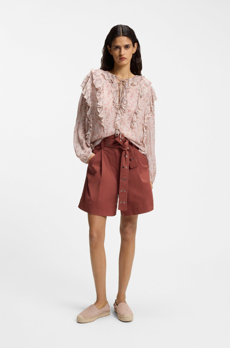 BOSS EYELET-BELT SHORTS IN STRETCH COTTON outlook
