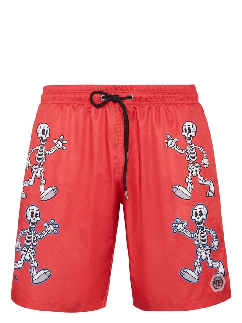 skeleton-print swim shorts 1
