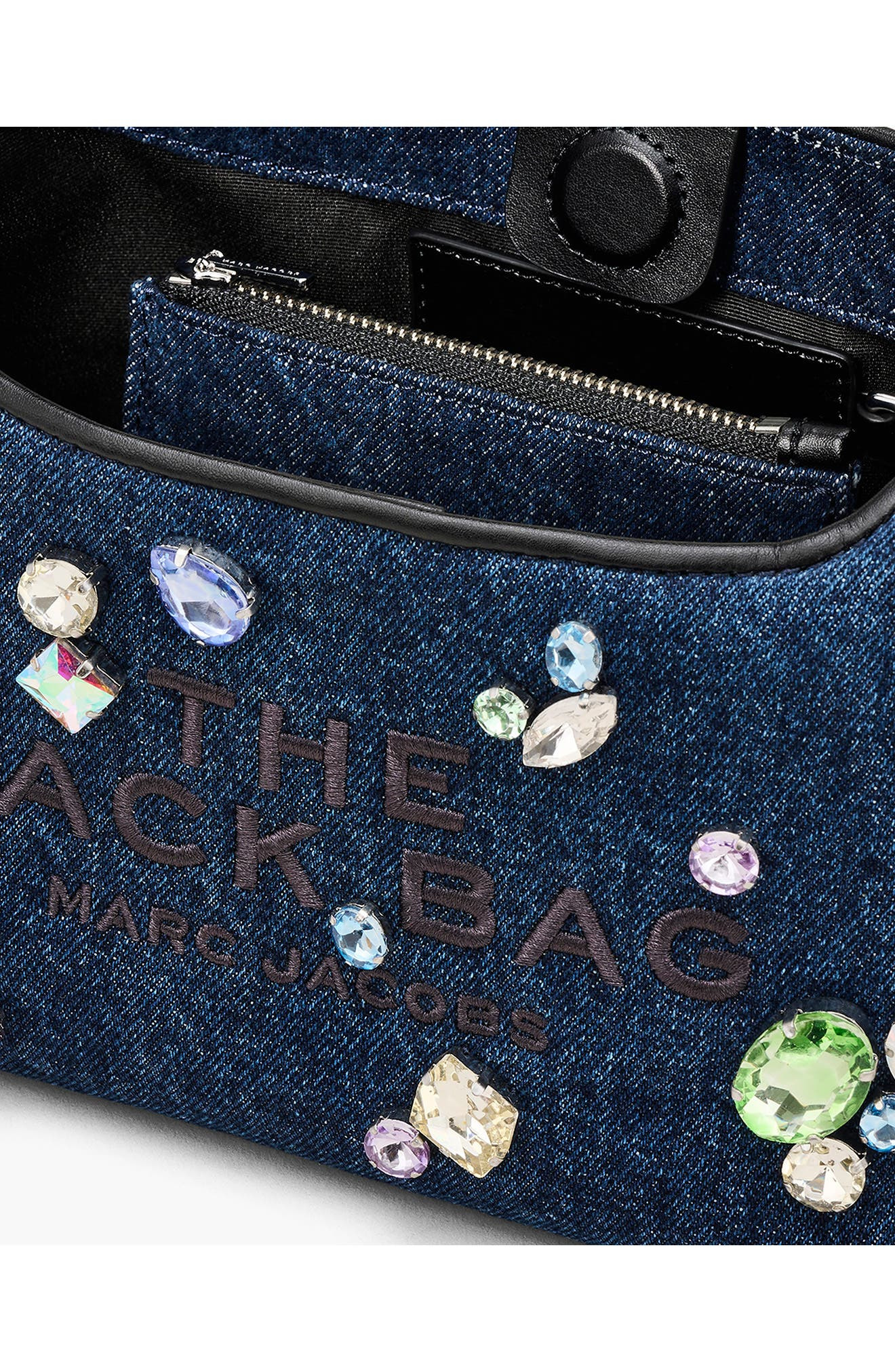 Marc Jacobs The Mini Embellished Denim Top Handle Bag in Indigo at Nordstrom - 5