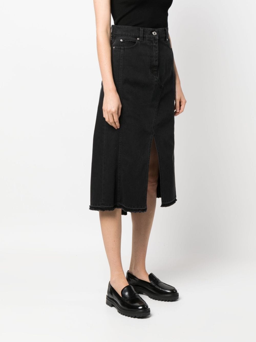 logo-patch cotton skirt - 3