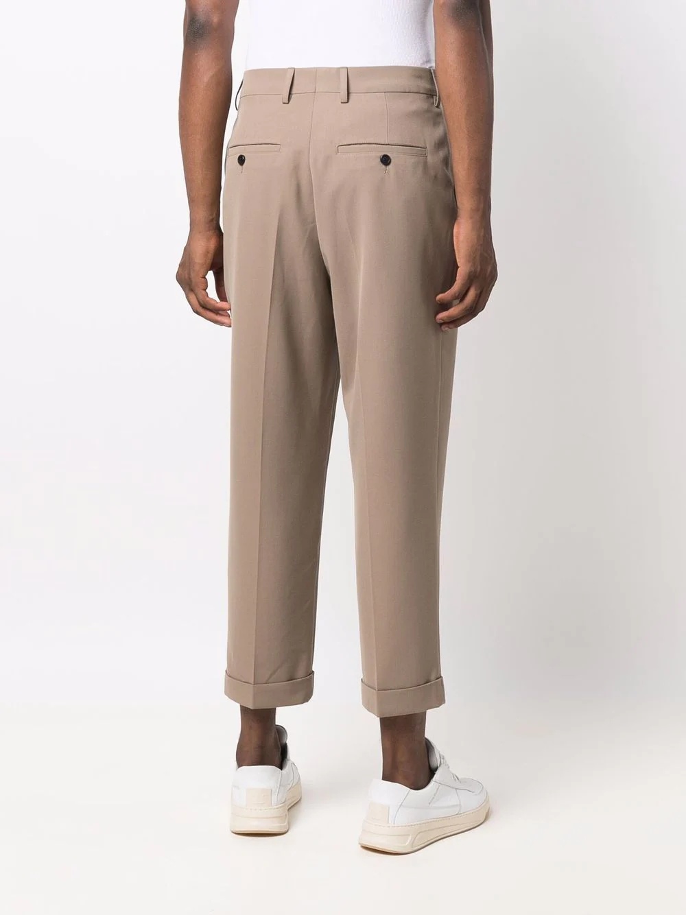 Carrot Fit Trousers With Hem And Pleats - 4