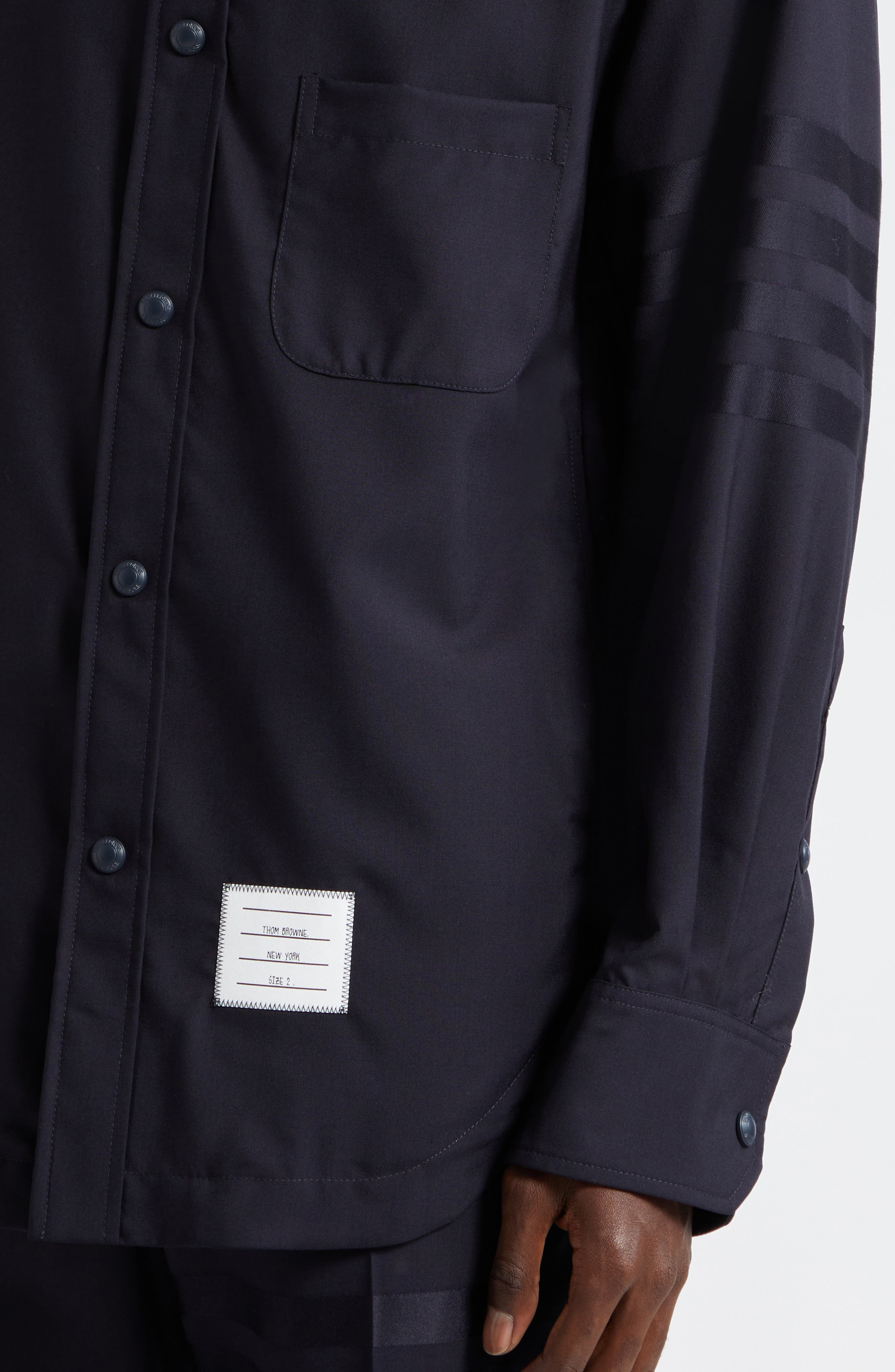 Four-Bar Slim Fit Wool Shirt - 4