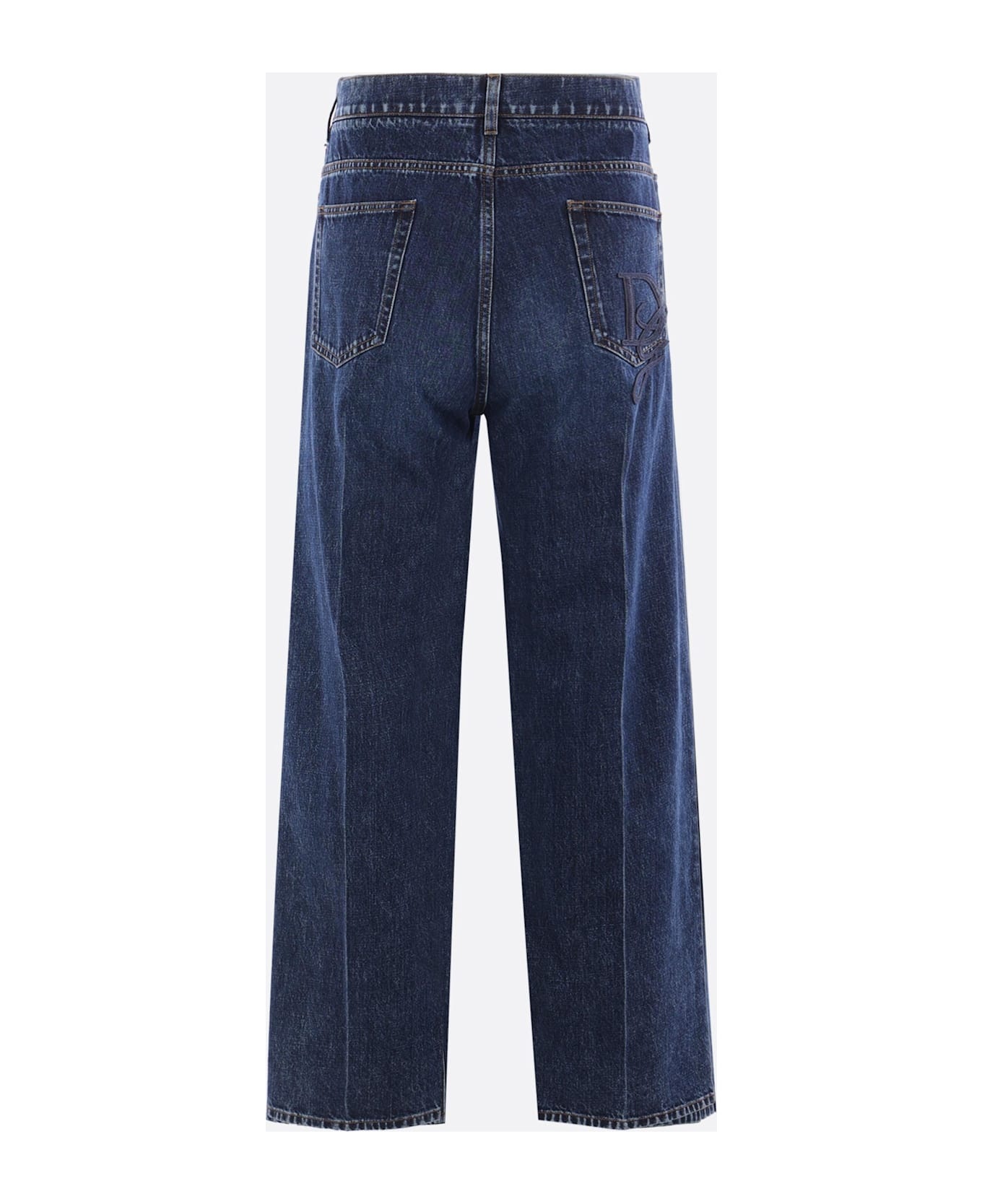 Dg Embroidered Denim Oversize Jeans - 4