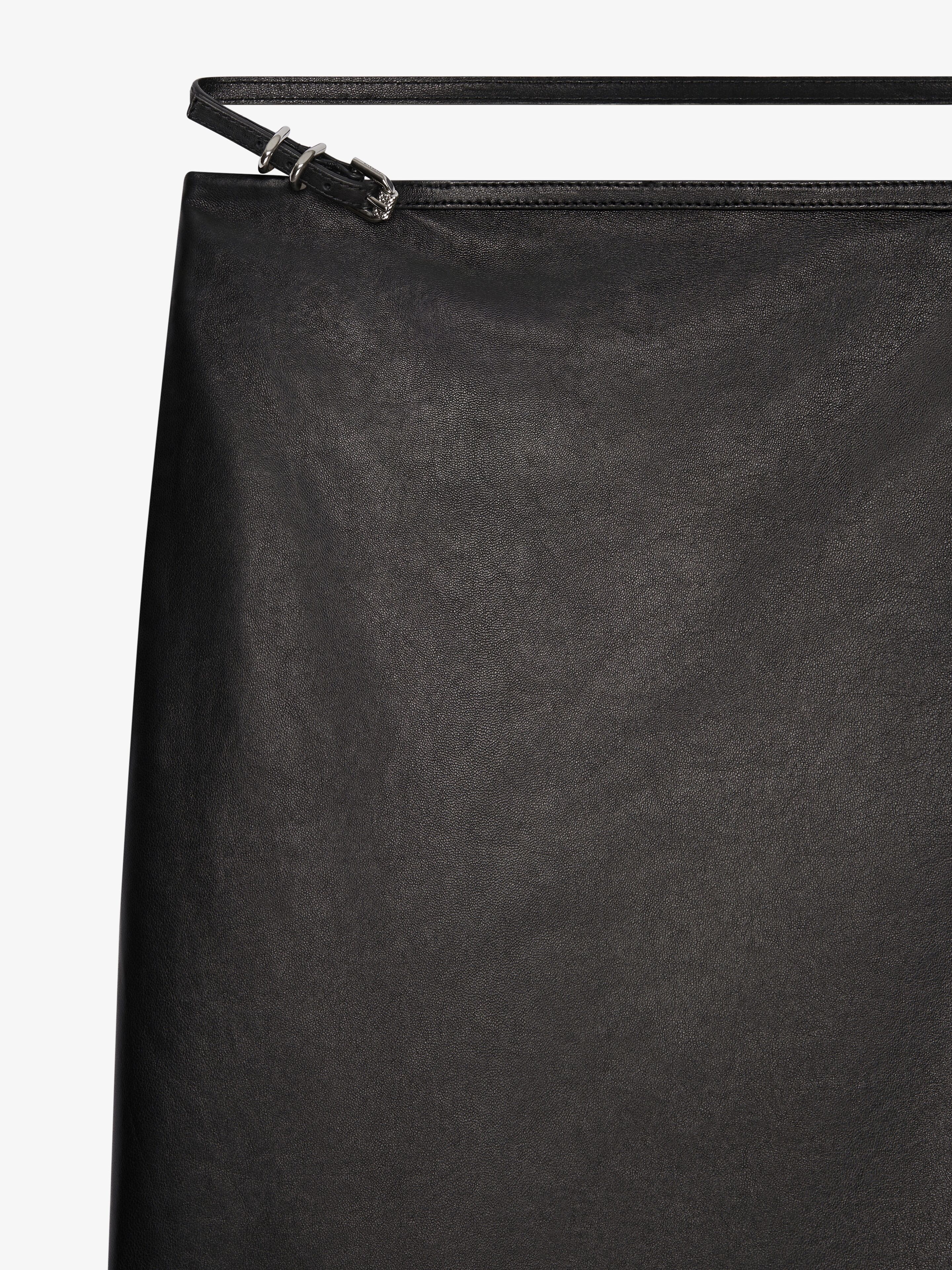 VOYOU WRAP SKIRT IN LEATHER - 5