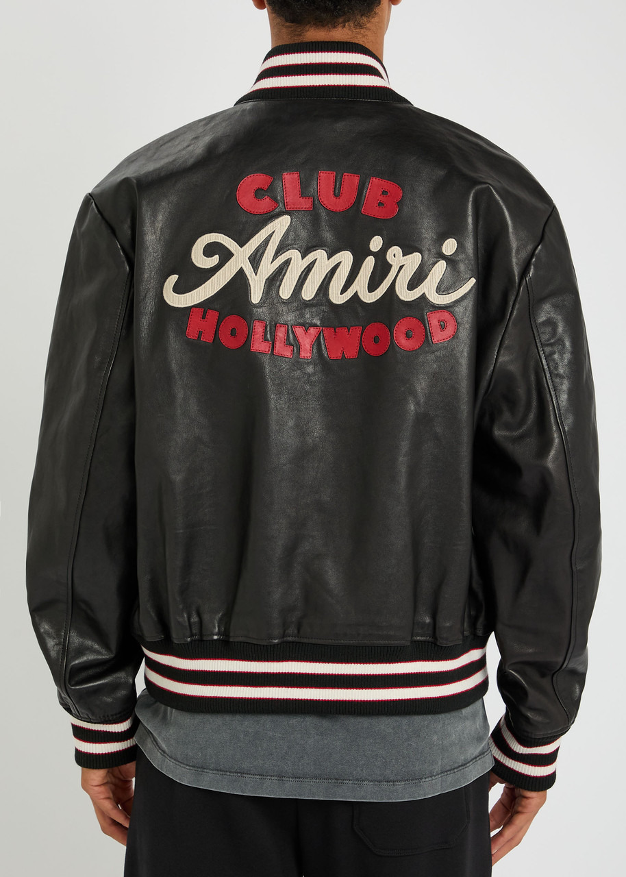 Amiri Club Amiri Appliquéd Leather Varsity Jacket - 3